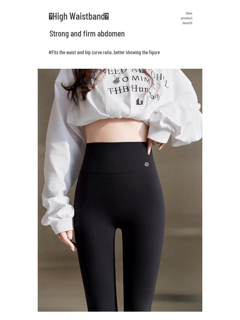 Women's Gray Plus Size Yoga Pants - Thickened Velvet for Spring, Autumn, and Winter