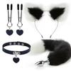 Anal Sex Toys Fox Tail Butt Plug Sexy Plush Cat Ear Headband With Bells Necklace Set Massage Sex Toys For Women Couples Cosplay