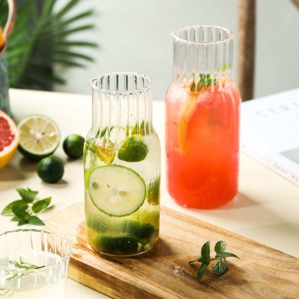 400ml/600ml Cold Hot Water Glass Pot With Glass Cup Glass Kettle Set  Beverage
