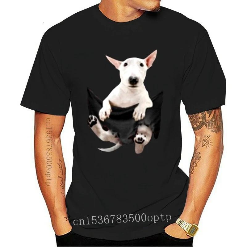 

Новая мужская футболка Бультерьер в кармане Смешная футболка Женская футболка S бежевый