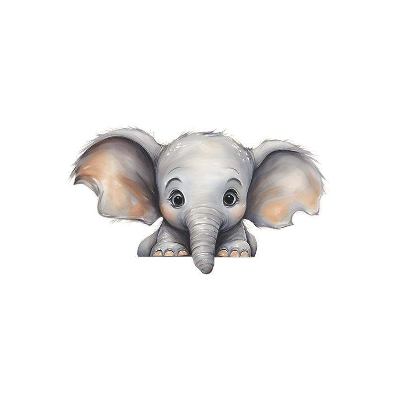Cartoon Animal Cute Elephant Switch Affixed To The Living Room Porch Home Decoration Wall Sticker