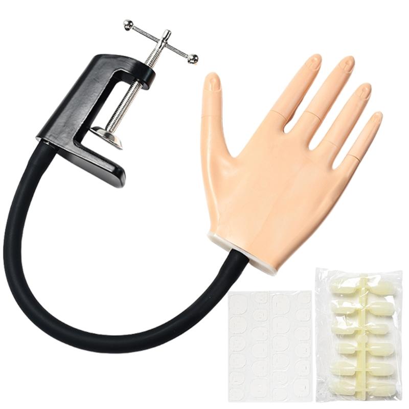 Practice Hand for Acrylic Nails Practical Nails Practice Mannequin Hands Nails Training Hand with Nails Tips for Woman 1