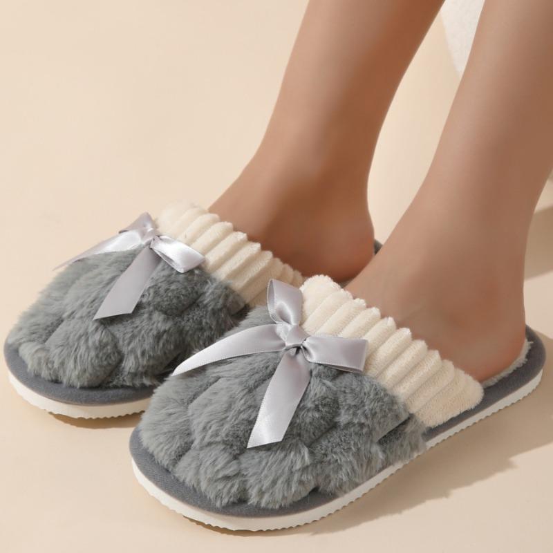 Mao Mao slippers women's autumn and winter couples home indoor warm non-slip plush cotton slippers