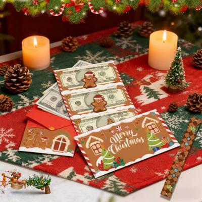Christmas Red Envelope Money Holder with 6 Slots DIY Holiday Cash Card Box Surprise Xmas