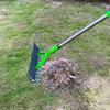 Steel Tine Thatch Rake Soil Rake Cultivator Multi-Purpose Gardening Tool Carbon Steel Head Rake with Removable Handle for Lawn Garden