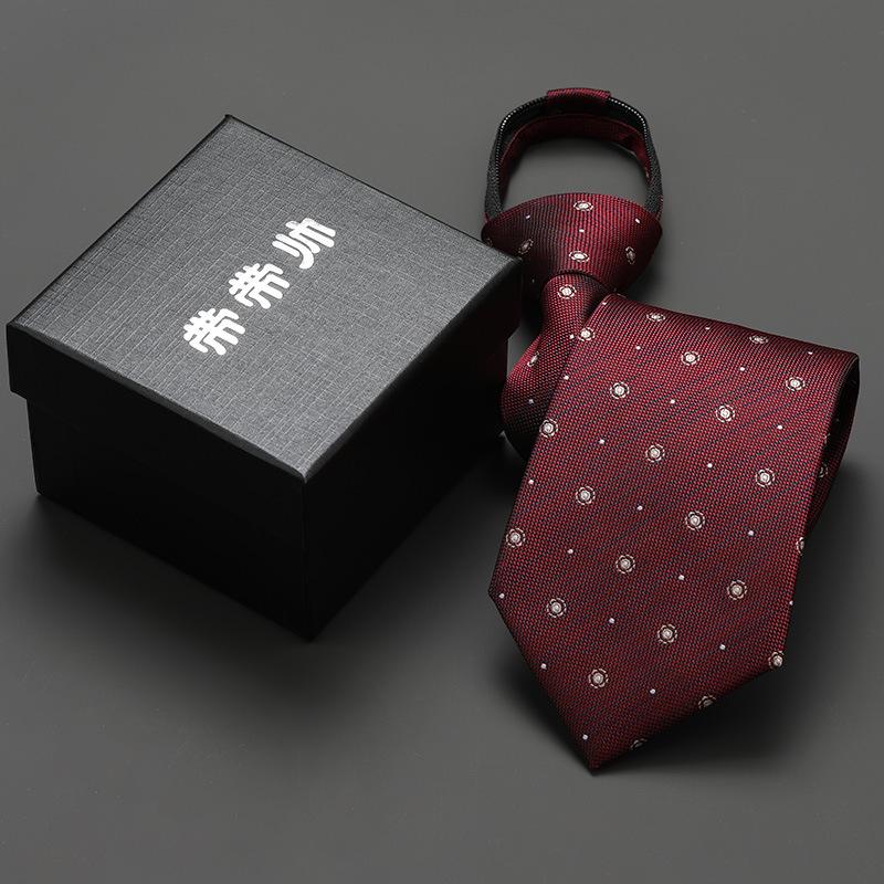 Groom'S Wedding Men'S And Women'S Business Ties, Formal Wear, Black Zipper-Style Korean Version, Narrow Lazy Man, No Stripes, Suit And Tie