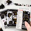Caderno de Vocabulário Gato Preto Portátil Tamanho de Bolso Mini Caderno Espiral com Argolas Livro de Palavras para Estudantes