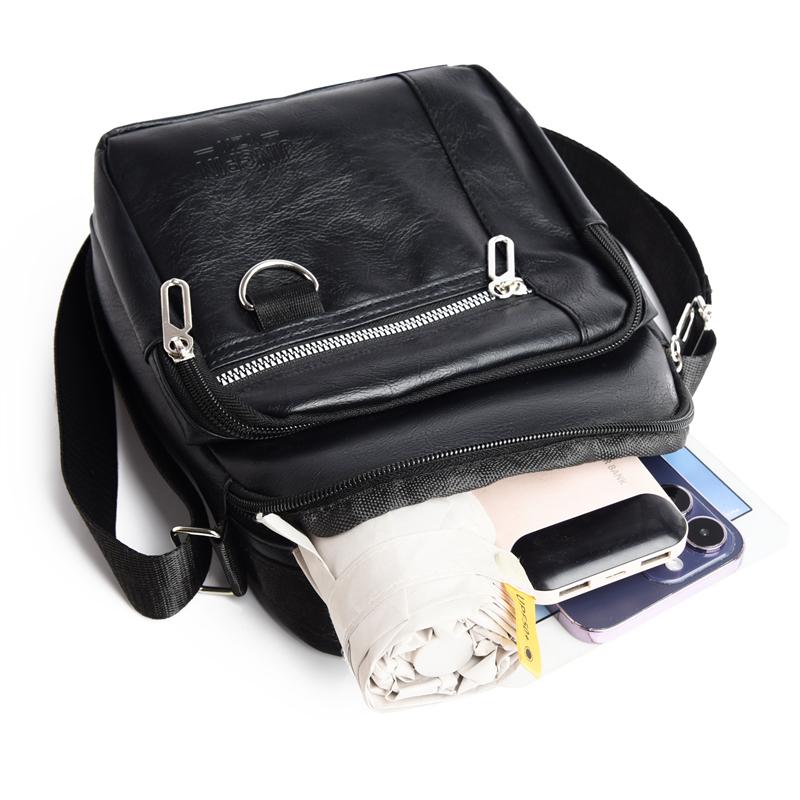 Men's PU Leather Crossbody Shoulder Bags High Quality Tote Fashion Business Man Messenger Bag Leather Bags Fanny Pack