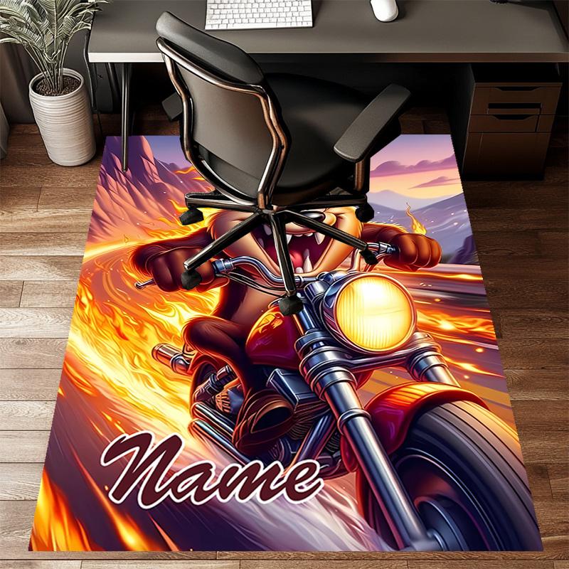Custom Taz Mat Personalized Name, Polyester Washable Indoor Entryway Rug, Gift for Christmas, Easter, Thanksgiving Day