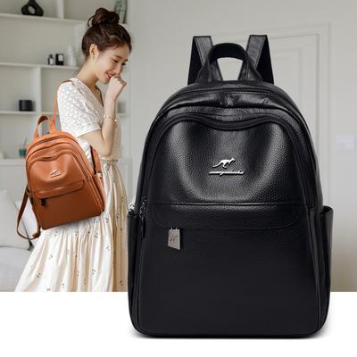 New Soft Leather Backpack for Women's Bag Casual Soft Leather Anti-theft Simple Backpack Trend