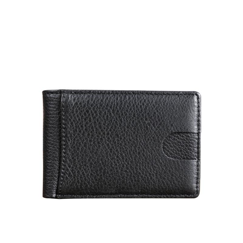 Men's Crazy Horse Skin Genuine Leather Wallet Short, 20% Off USD Clip, Retro Card Bag