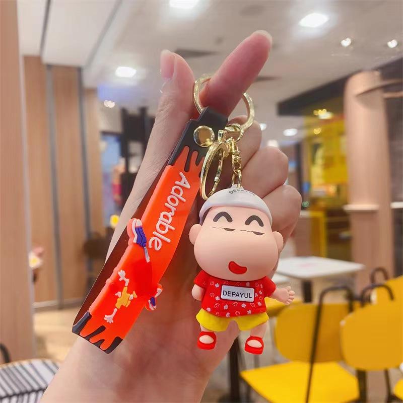 Funny Cross-dressing Crayon Xiaoxin Cute Keychain Couple Car Personalized Keychain Creative Schoolbag Pendant