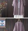Women's 2024 Retro Embroidered Cotton Linen Stand Collar Mid-Length Shirt-Coat