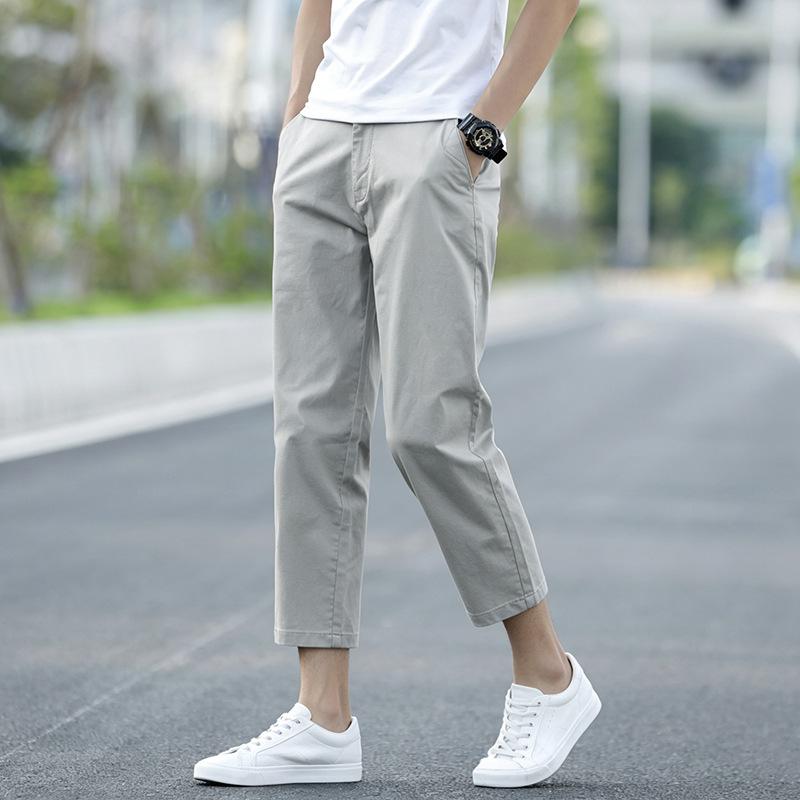 Men's Plus Size Cotton Casual Pants - Spring/Autumn 2025, Loose Straight Leg with Winter Velvet Lining