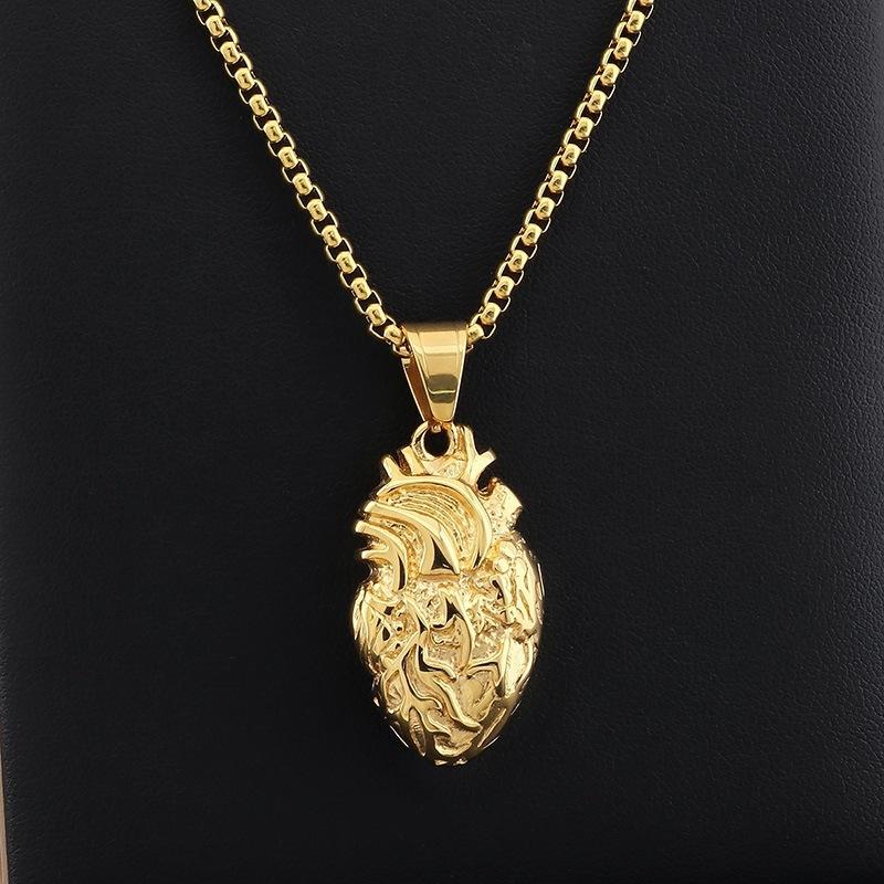 Hongtu Creative Human Organ Pendant Necklace Trendy Men's Heart Pendant