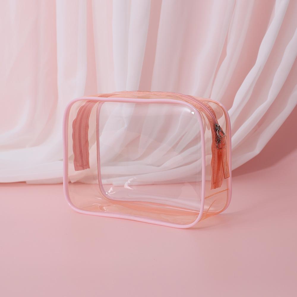 Kawaii Cute Transparent Cosmetic Bag Large Capacity Portable Travel Cosmetic Organizer New Clear Pencil Case Makeup Storage Bag