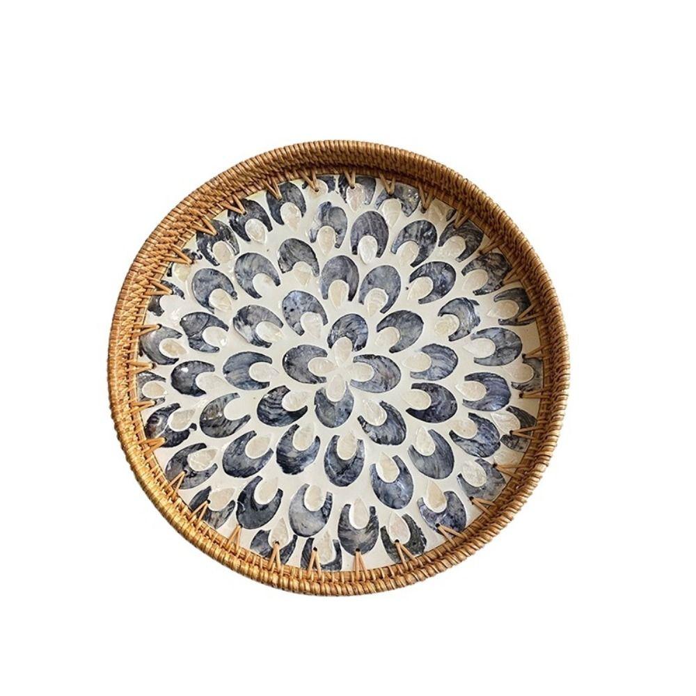 Rattanflechten Rattan Muschelschale Tablett Runde Brotkörbe Tablett Flechten Obstkorb Badezimmer