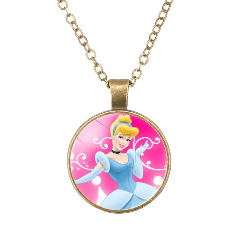 Charming Ariel Little Mermaid Time Gemstone Pendant Necklace Cartoon Princess Jewelry