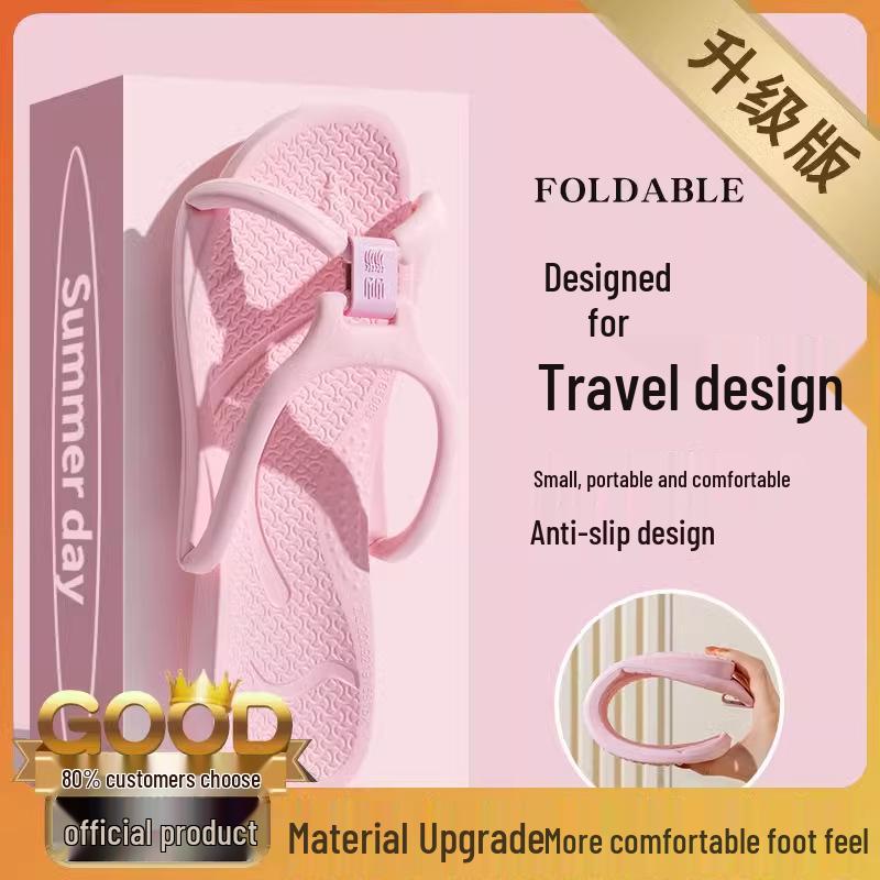 Portable Non-Slip Travel Slippers for Couples - Indoor & Bathroom Use, Easy To Carry