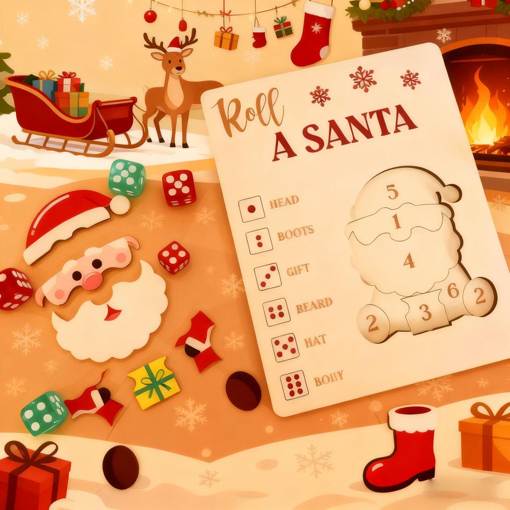 Christmas Roll A Santa Puzzle Game