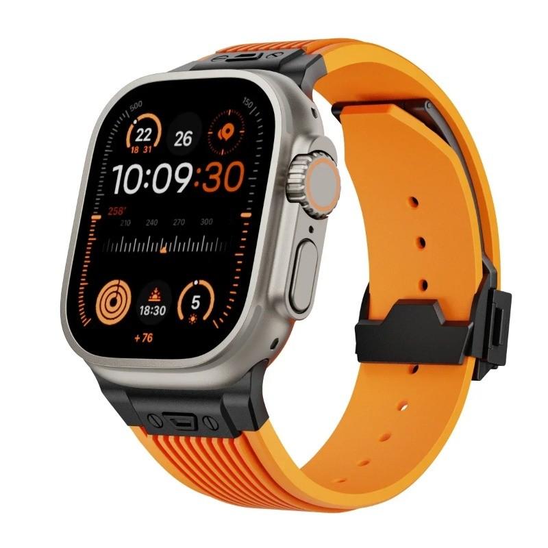 Luxury Strap for Apple Watch Strap Ultra 3 49mm 46mm 45mm 44 42mm Soft Silicone Bracelet for IWatch Series11 10 9 8 7 6 5 4 SE 3
