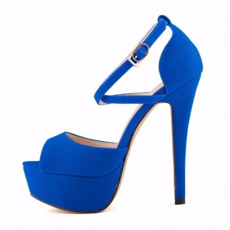 Rome Style Women Sexy Open Toes Sandals Thin Heels Platform High Heels Pumps Summer Shoes Stilettoes Suede Shoe