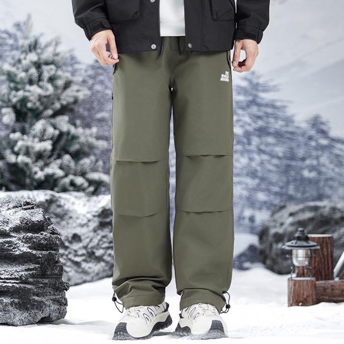 

Мужские модные пуховые брюки свободного кроя американского бренда, больших размеров, коллекция зима 2025, теплые повседневные рабочие брюки с 90% утиного пуха. L зелёный