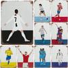 Vintage Retro Metal Sign Set Soccer Football Star Player Poster Wall Art Decor for Home Bar Pub Club Sport Party Gift