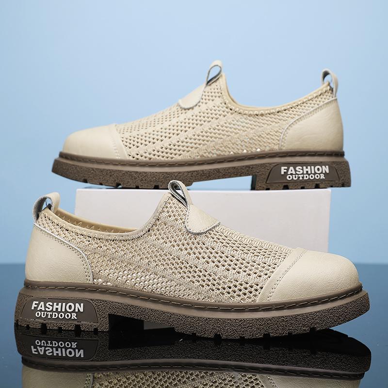 Casual Shoes Summer Outdoor Mesh Sneakers Men Trainers Non-slip Climbing Hiking Shoe Breathable Wear Resistant Thick Soled Shoes