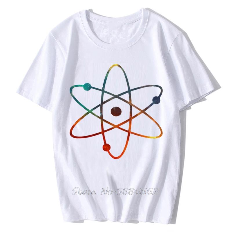 Atom Symbol Nebula Rolig Vetenskaps T-shirt Män Ny Vit Casual Homme Cool Fysik Nörd t-shirt Unisex T-shirts Harajuku