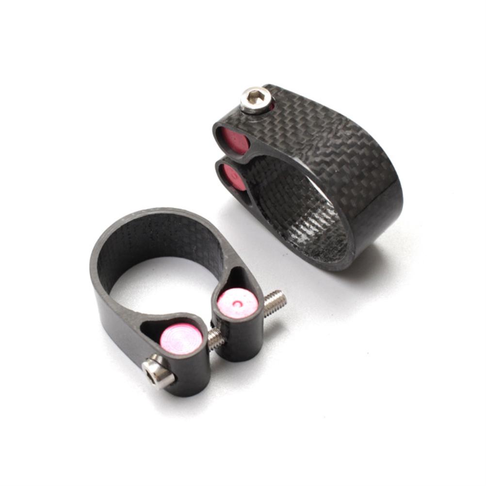 Bike Seatpost Clamp 3K Carbon Fiber Ultra Light Seat Tube Clip Bike Seat Post Clamp for MTB Mountain Bike Road Bike
