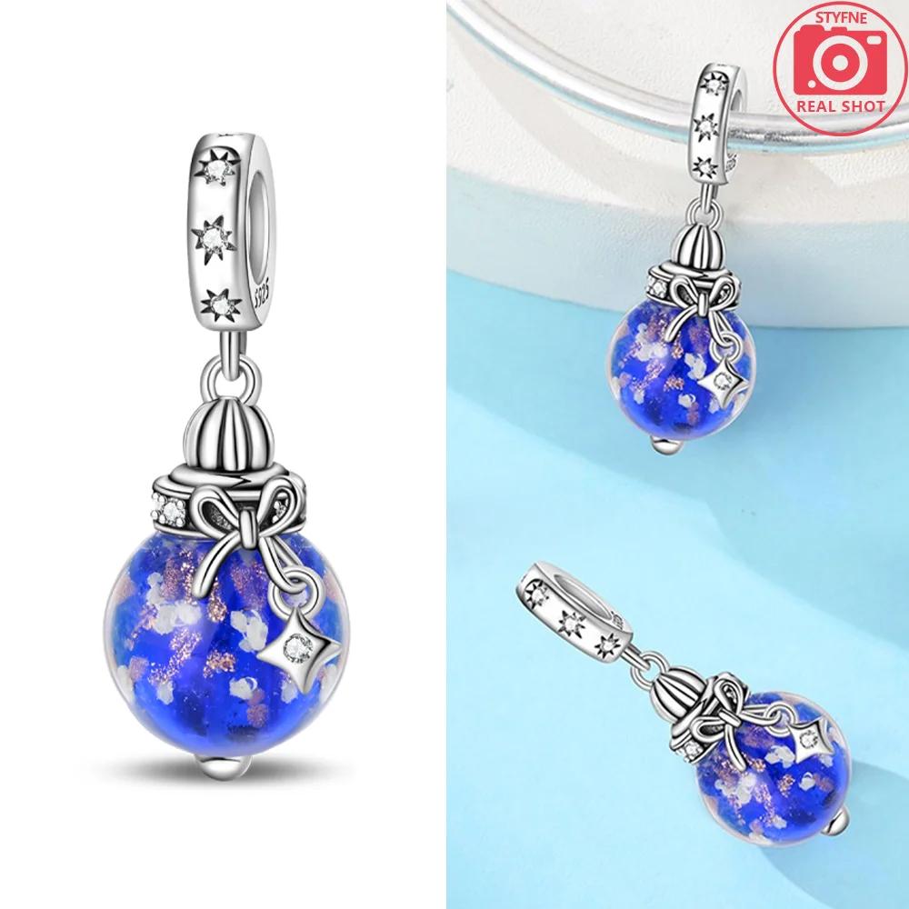 Luminous Blue Wish Bottle Star Purple Heart Copper Original Charms Beads Fit Bracelet Women Jewelry Making Diy Gift