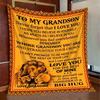 Grandma's Vintage-Style Flannel Throw, Cozy Gift for Grandson, for Couch, Bed, Travel