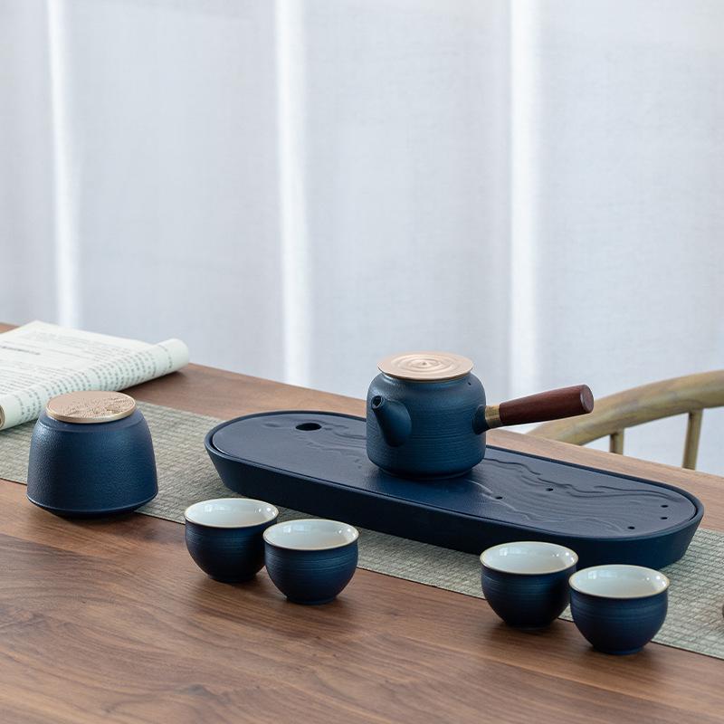 Ceramic Kung Fu Tea Set Household Dry Brewing Tea Tray Business Banking Corporate Activities High-end Gifts