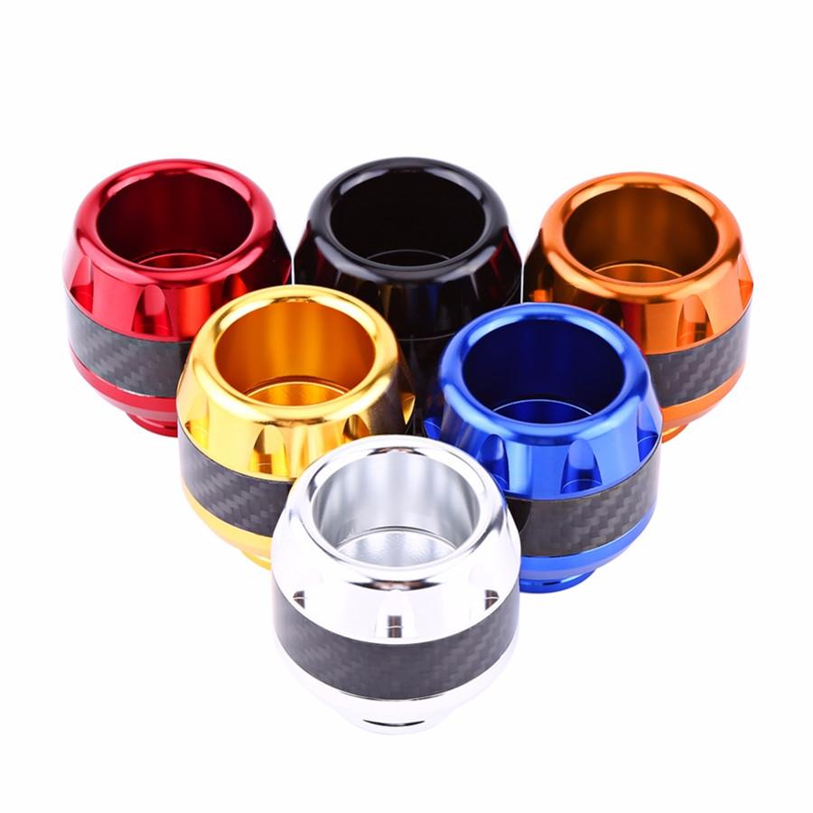 1 Pcs Red & Carbon Fiber Motorcycle Front Fork Frame Sliders Crash Protection Mo