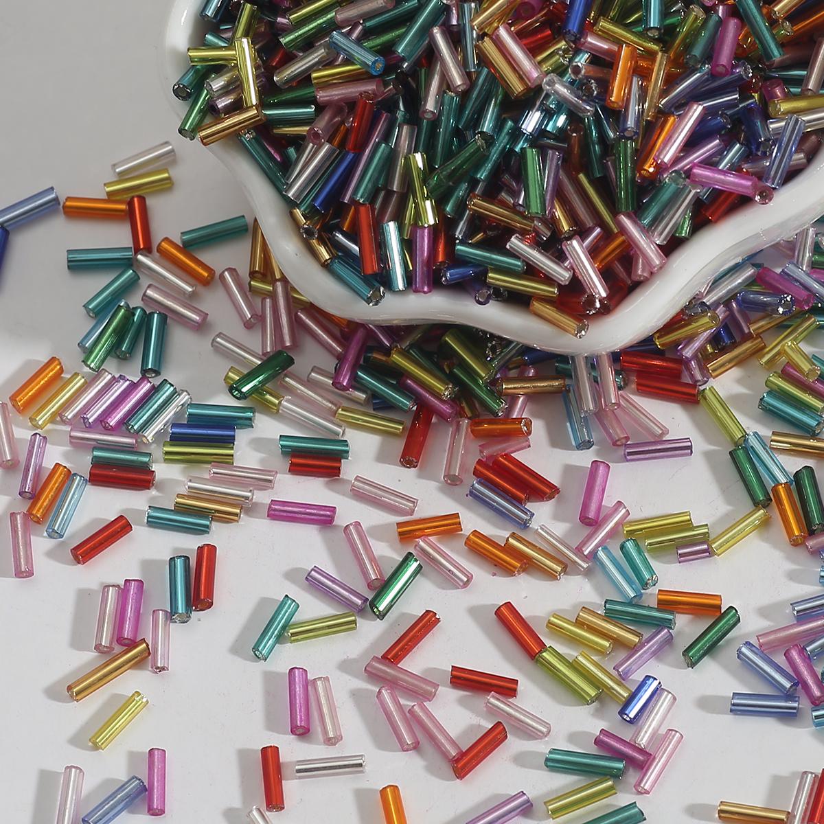 

300/700 шт чешские цилиндрические стеклянные бусины европейские семенные длинная трубка с двумя отверстиями свободные бусины для изготовления ювелирных изделий 2x7mm 300pcs