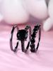 Wish New Ring Set, Four-claw Double Diamond Zircon Ring Set, Fashion Hand Jewelry