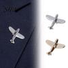 Scarf Fastener Brooch Men Suit Brooch, Airplane Design Lapel Pin with Clip-on Pin, Formal Wear Smooth Polished Alloy Badge for Casual Accessory