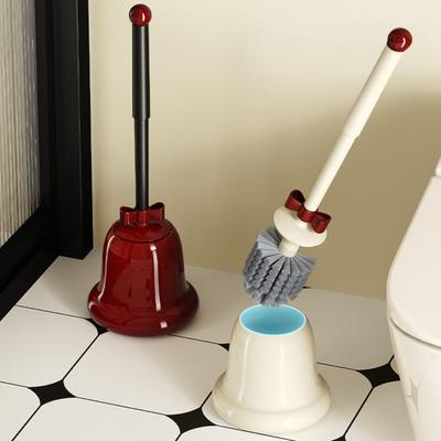 Toilet Brush with Extended Handle Floor-Standing Base Easy To Clean Toilet Brush Home Hygienic Assistant