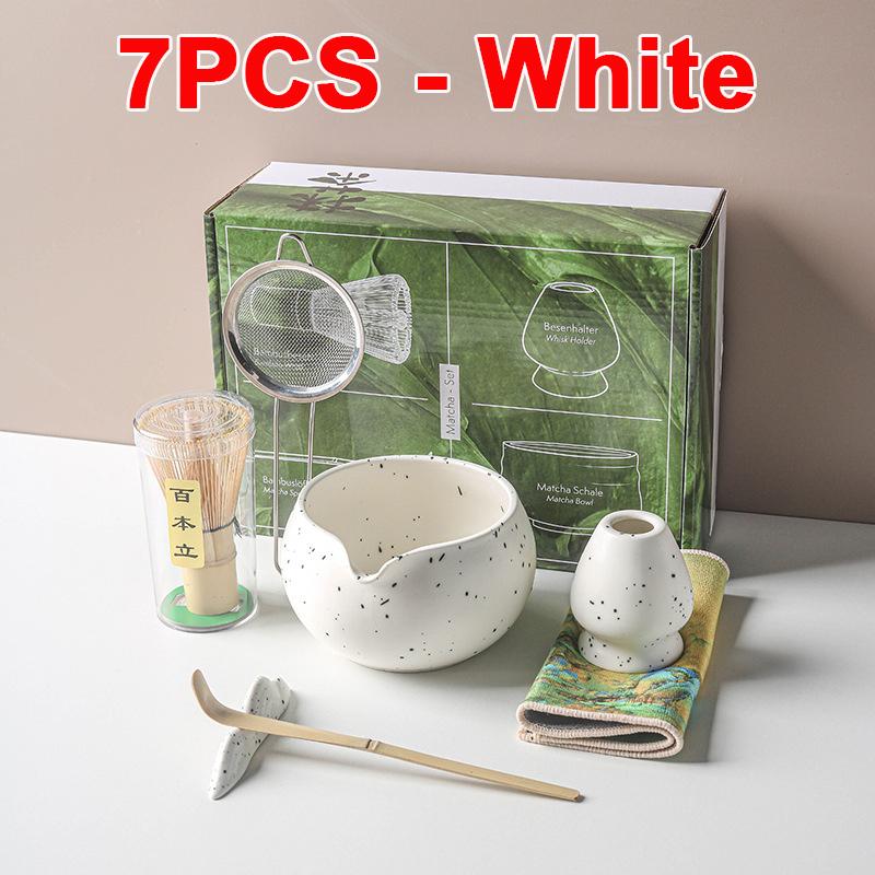 Set Cadou Matcha Tradițional 4/5/7/8 buc Tel Matcha Bambus Linguriță Bol Matcha Ceramic Suport Tel Seturi Ceai Japonez