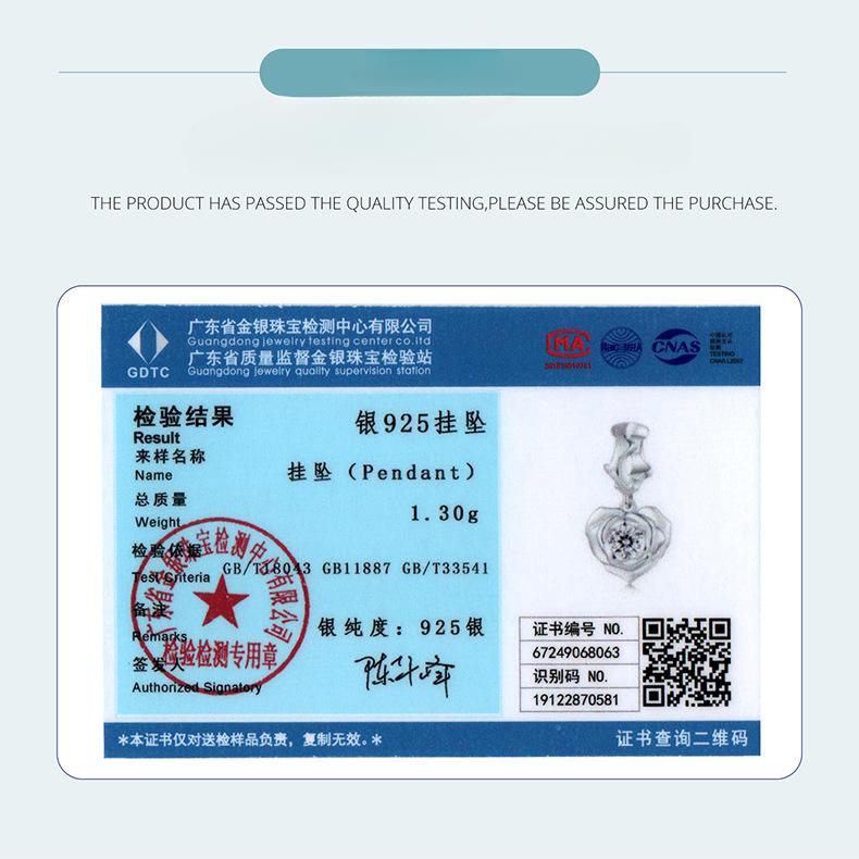 Rose Heart Pendant Diy Necklace Bracelet Accessories Valentine'S Day Gift 925 Silver Beads