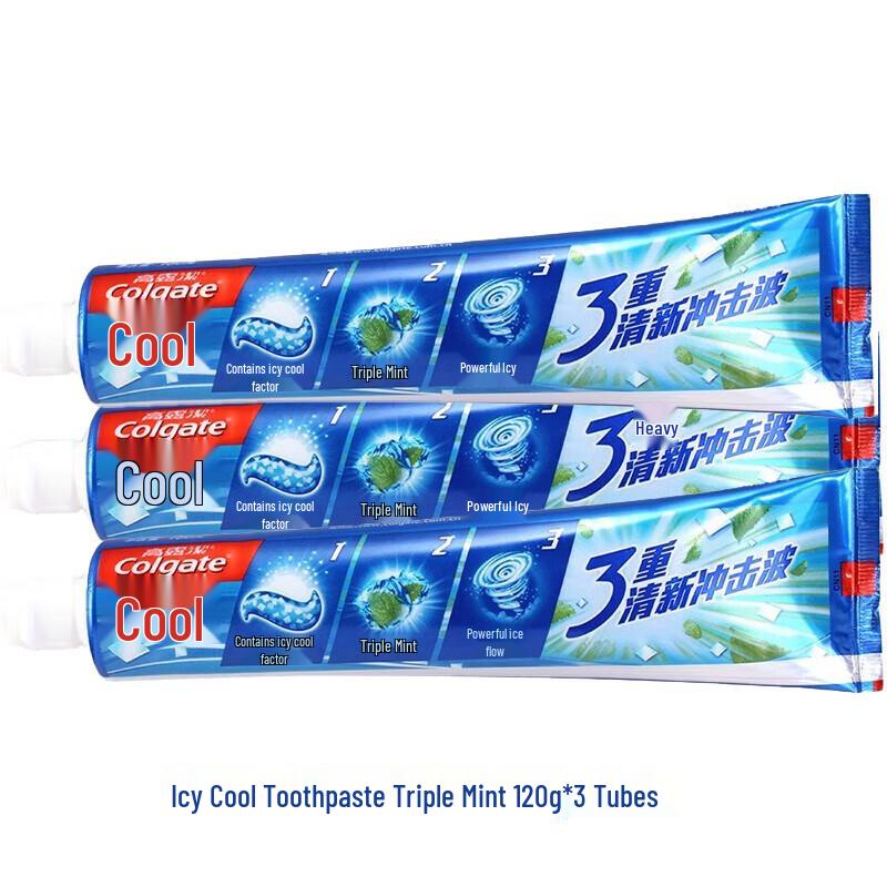 Colgate Icy Fresh Triple Mint Toothpaste, 3 x 120g