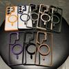Metal Camera Kickstand Holder Case For Samsung Galaxy S26 S25 Edge S24 S23 FE Ultra Plus For Magsafe Wireless Charge Clear Cover