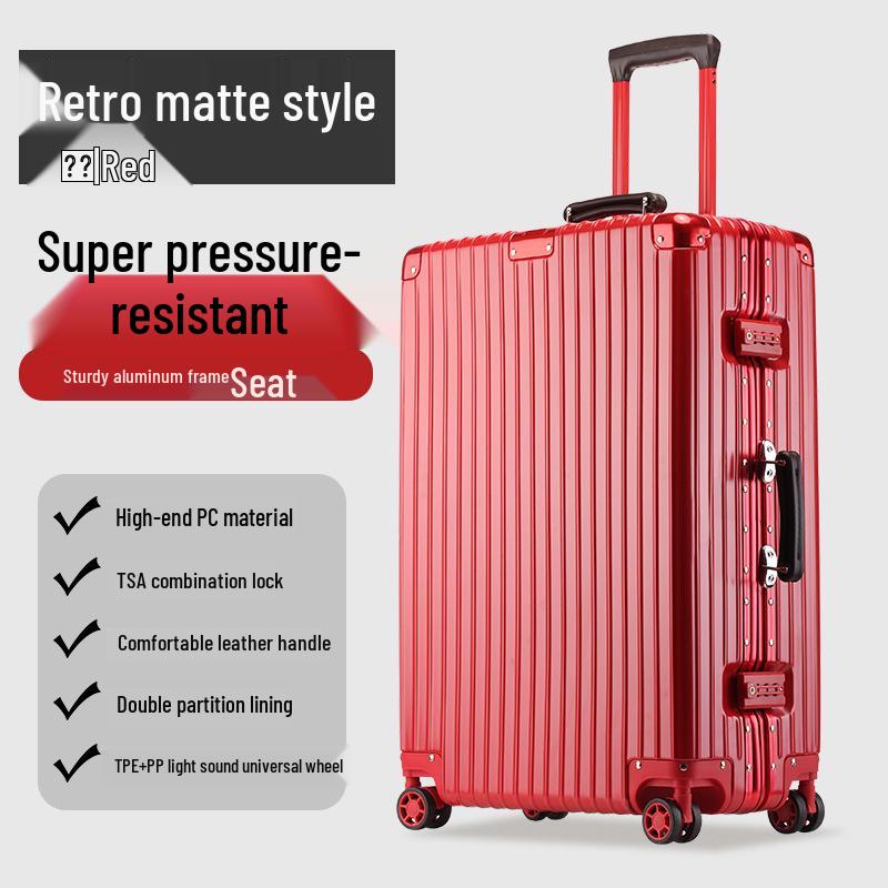 Retro Aluminum Frame Spinner Suitcase - Available in 20/24/26/29 Inches