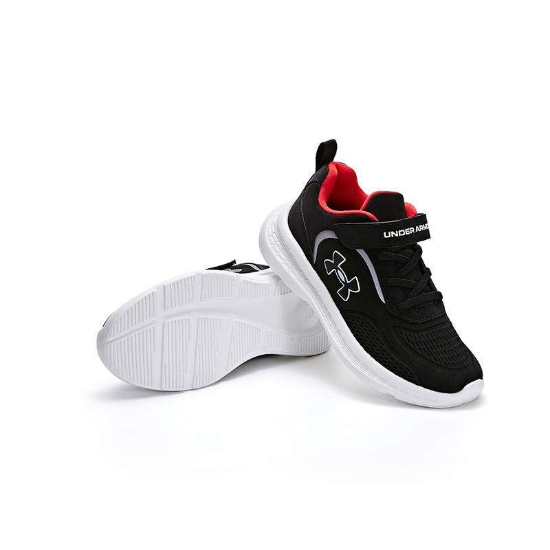 Under Armour Breathable Durable Shock Absorbing Support Low Top Running Shoes Kids Sneakers Black 2341115-001
