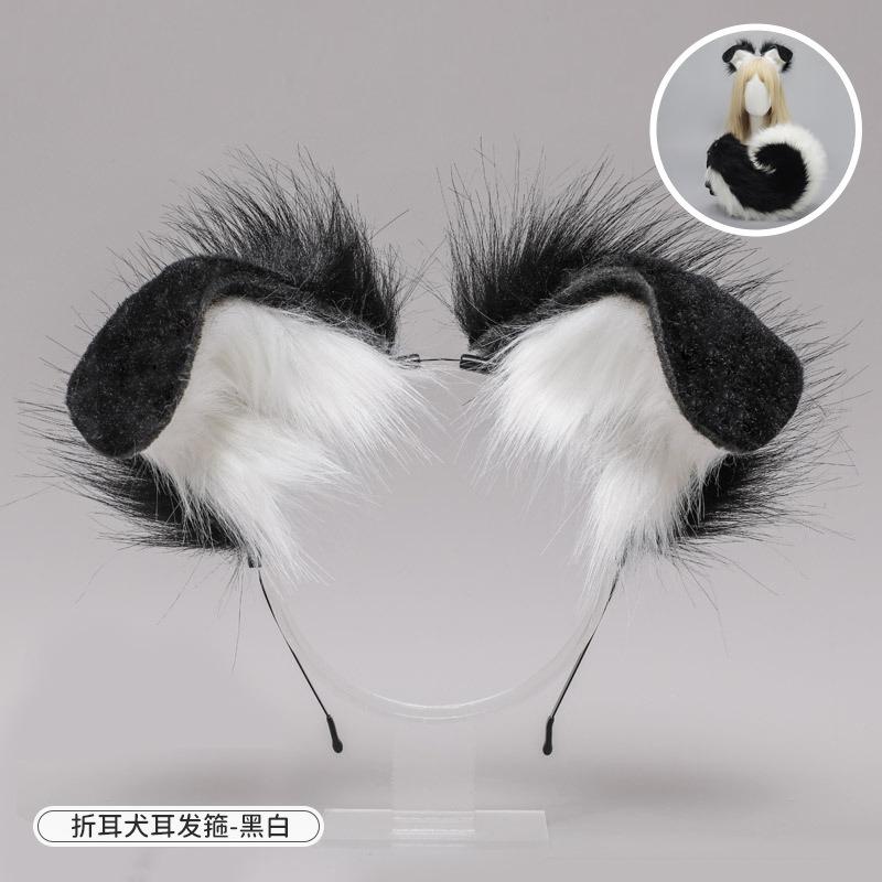 A handmade plush animal ear headdress accessory holiday cosplay Dalmatian fold ear dog ear headband