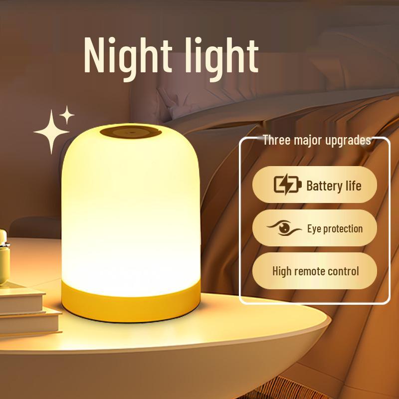 Rechargeable Touch LED Bedside Night Light - Baby Feeding & Eye Protection Lamp