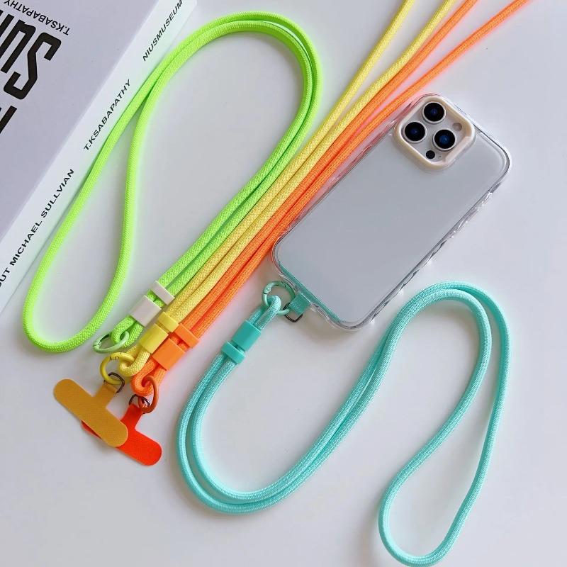 Universal Crossbody Phone Lanyard Neck Strap with Keychain Charm Durable Soft Lanyard for Phone Keys Card Holder Daily Accessories