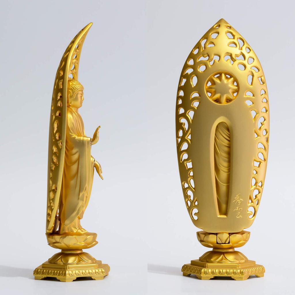 Buddha Statue Shaka Nyorai 15.7cm (gold Plated/24k Gold) Sculptor: Makita Shuun Original Model: "Soto, Rinzai, Tendai" Takaoka Bronzeware