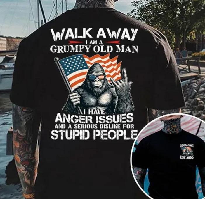 Walk Away Im A Grumpy Old Man Generation X T-T-Shirt 3XL
